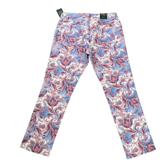 Lauren Ralph Lauren Paisley Modern Straight Ankle Jeans Sise 12 - Picture 2 of 9